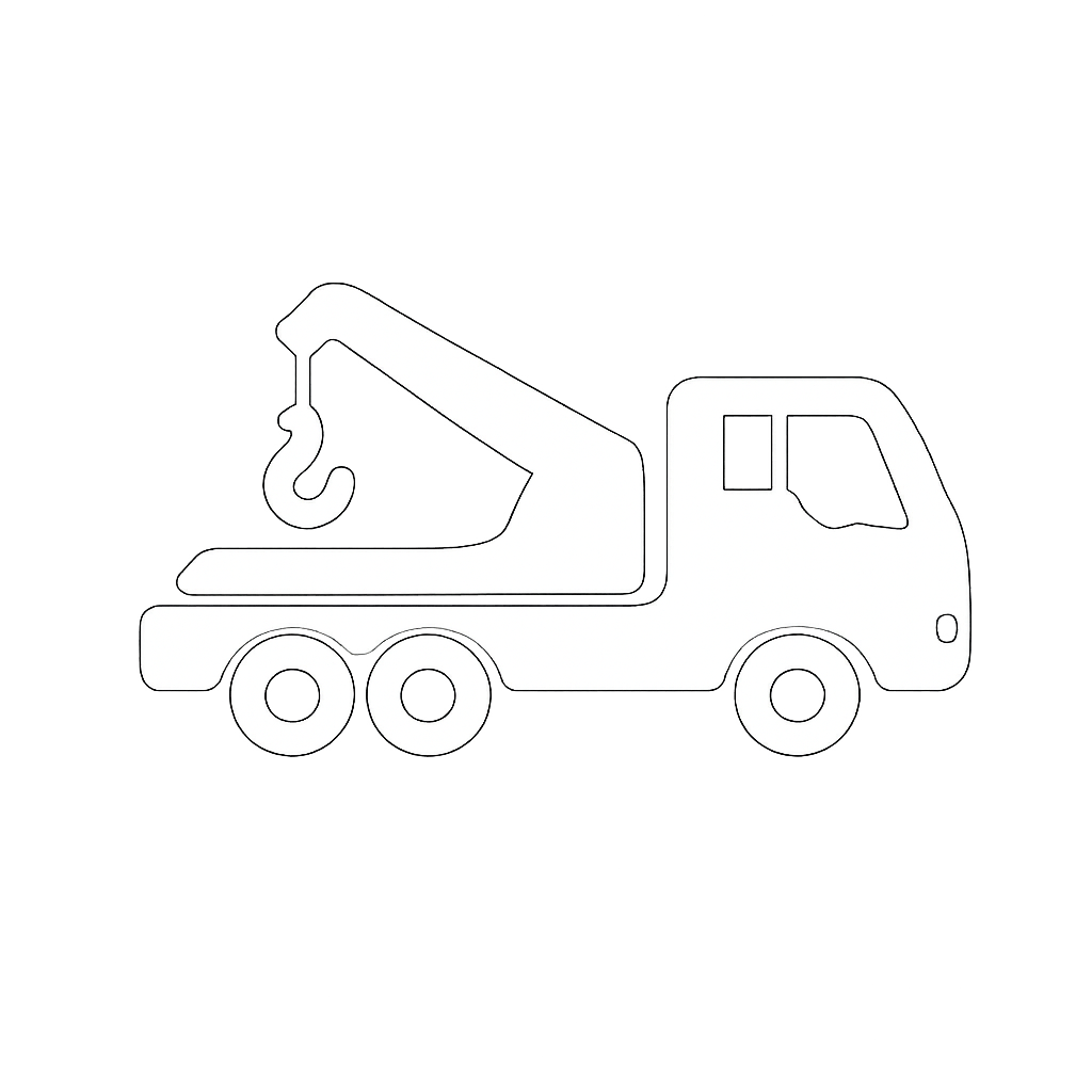 White Tow Truck Icon